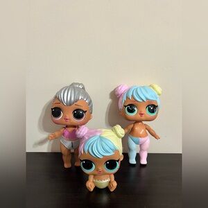 LOL Surprise Doll Big Baby Kitty Queen 2021 Big Baby Bon Bon Lil Bon  Lot of 3